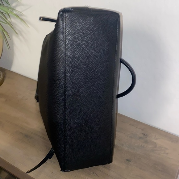 Nanette Lepore Black Pebbled Leather Dome Satchel EUC - Picture 12 of 15